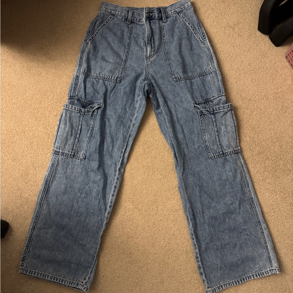 GU Cargo Wide Leg Jeans